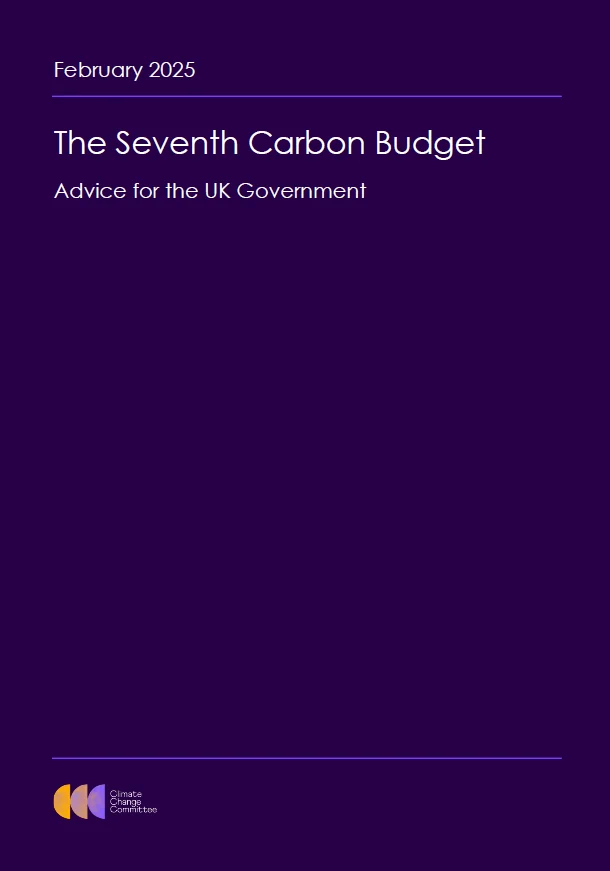 Cover of the Climate Change Committee's Seventh Carbon Budget report.