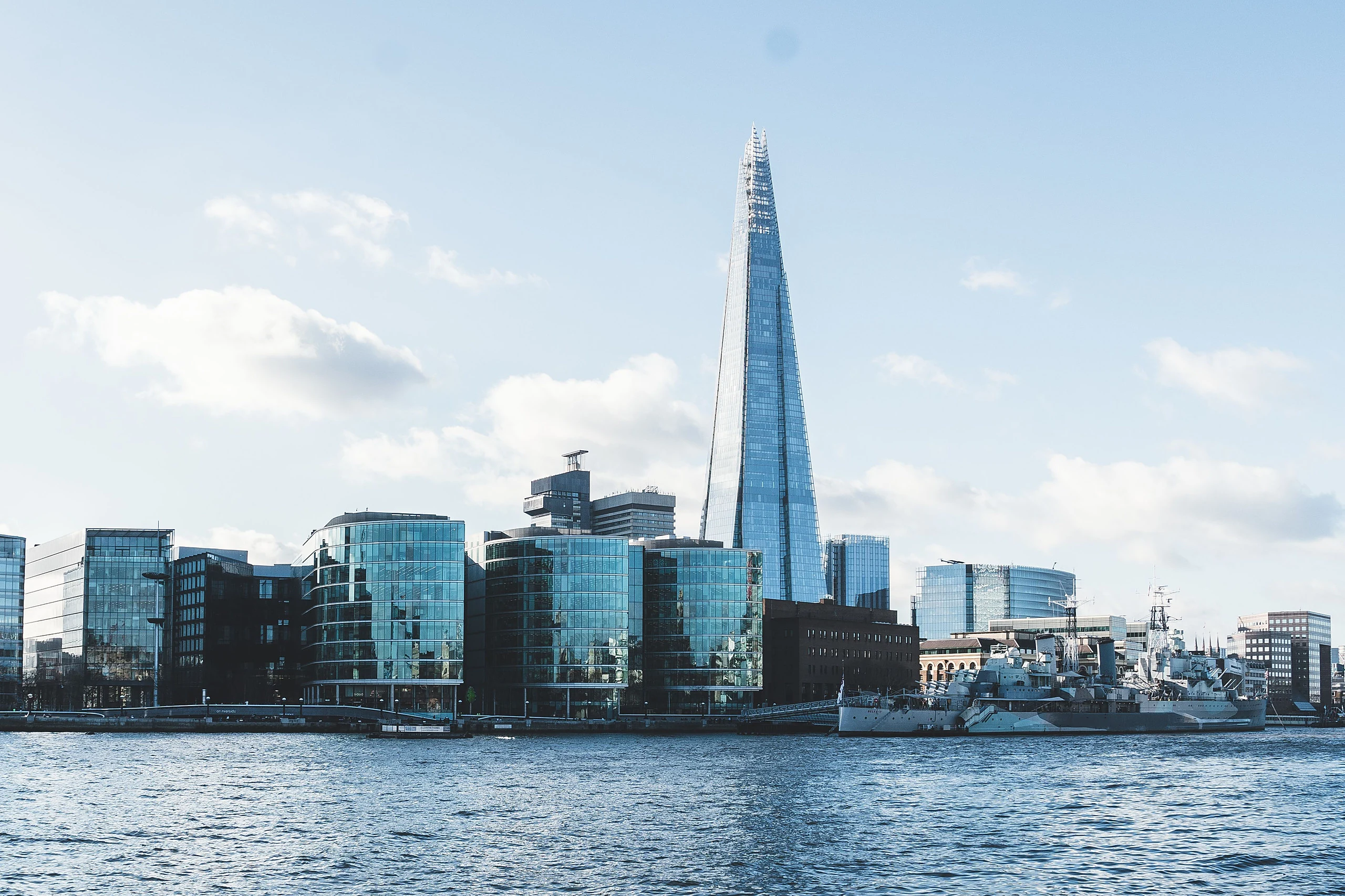 The Shard above the River Thames in London